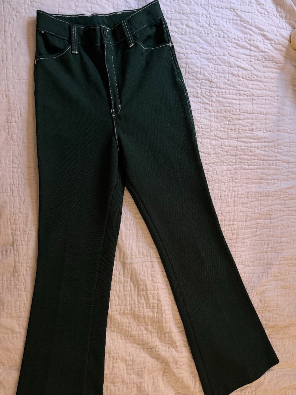 VINTAGE POLYESTER FLARE PANTS - Picture 3 of 4